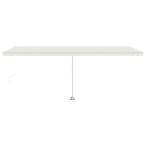 Copertină retractabilă manual cu LED - 600x300 cm - Crem