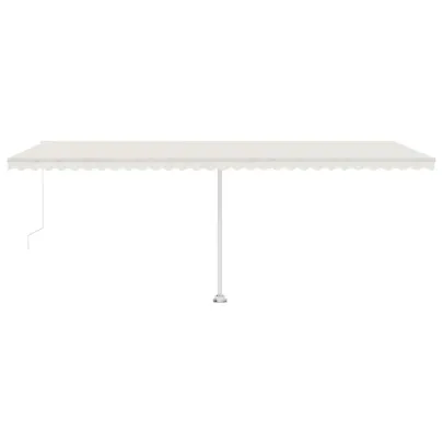 Copertină retractabilă manual cu LED - 600x300 cm - Crem