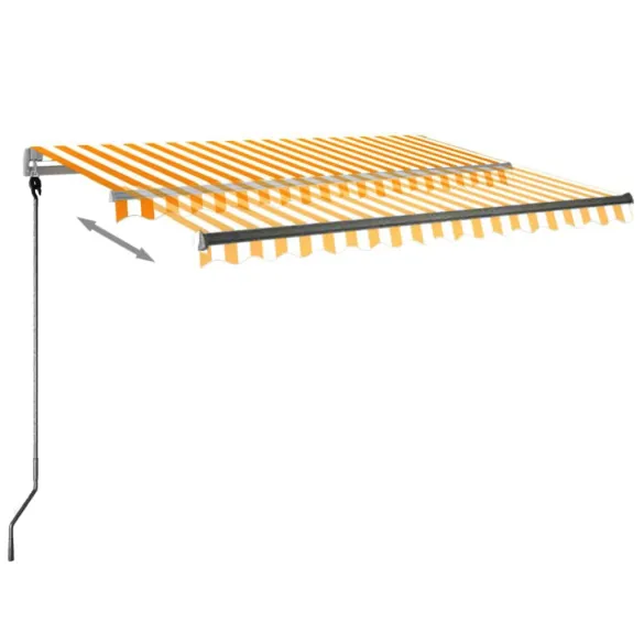 Copertină automată retractabilă galben-alb 300x250 cm
