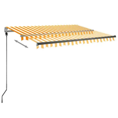 Copertină automată retractabilă galben-alb 300x250 cm