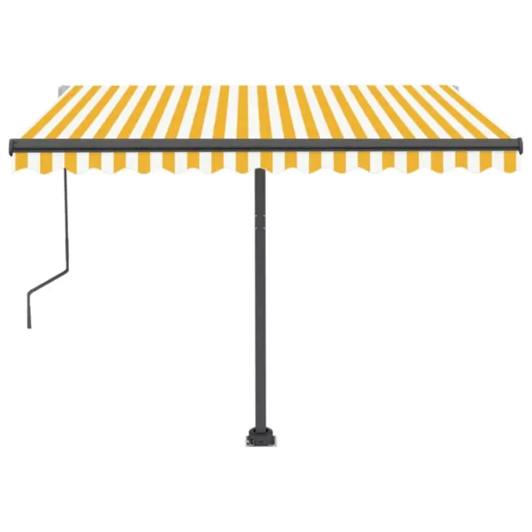 Copertină automată retractabilă galben-alb 300x250 cm