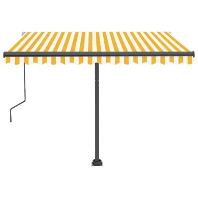 Copertină automată retractabilă galben-alb 300x250 cm