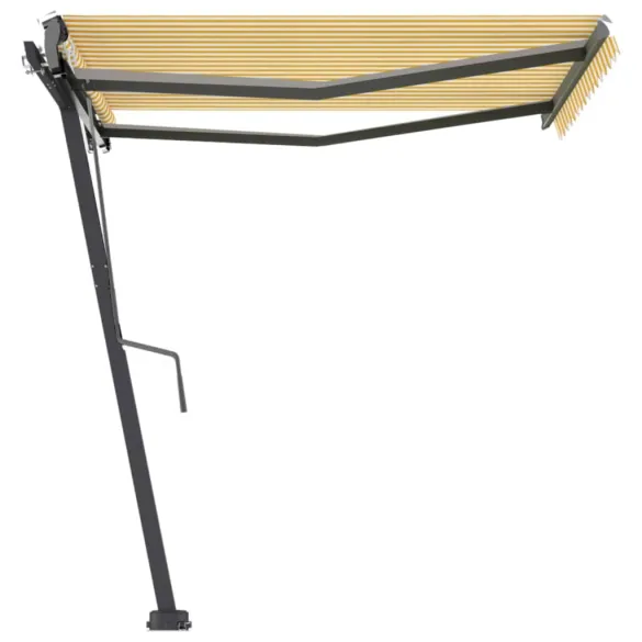 Copertină automată retractabilă galben-alb 300x250 cm