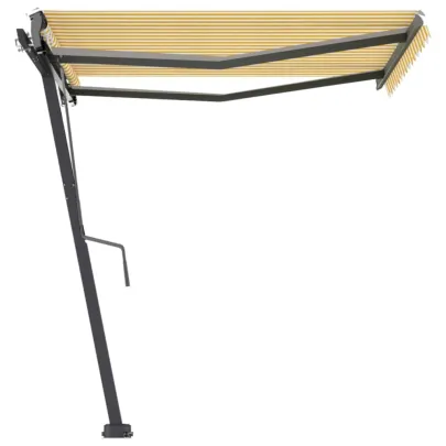 Copertină automată retractabilă galben-alb 300x250 cm