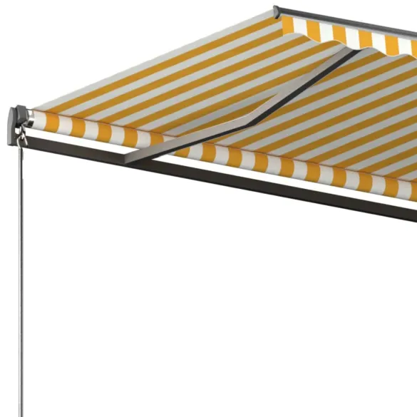 Copertină automată retractabilă galben-alb 300x250 cm