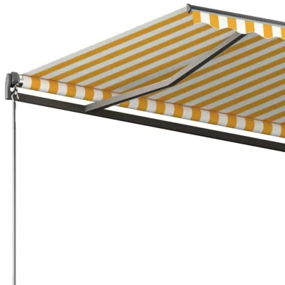 Copertină automată retractabilă galben-alb 300x250 cm