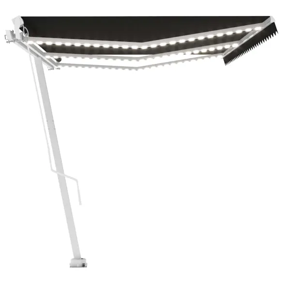 Copertină retractabilă manual cu LED - 600x300 cm - Antracit