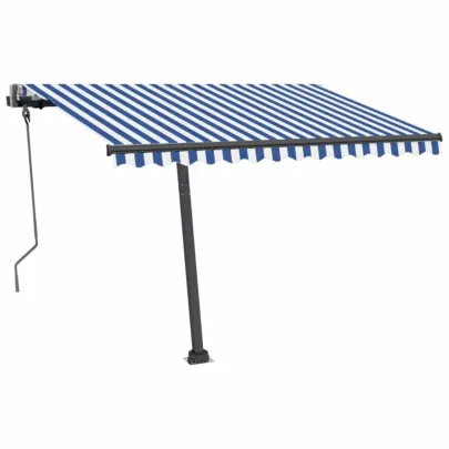 Copertină Automată Retractabilă 300x250 cm - Albastru/Alb
