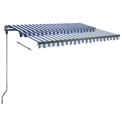 Copertină Automată Retractabilă 300x250 cm - Albastru/Alb