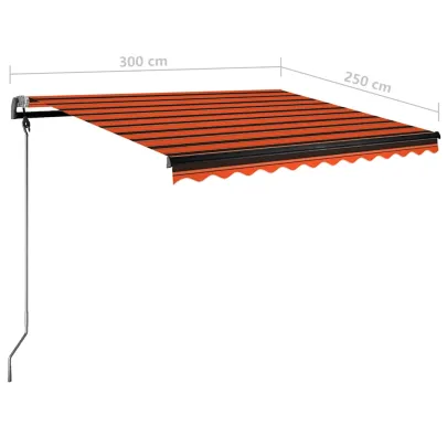 Copertină Retractabilă Manuală cu LED 300x250 cm