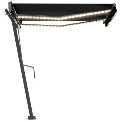 Copertină Retractabilă Manual cu LED - 300x250 cm - Antracit