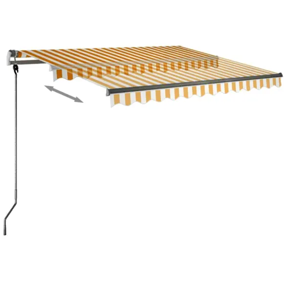 Copertină retractabilă manual cu LED galben-alb 300x250 cm