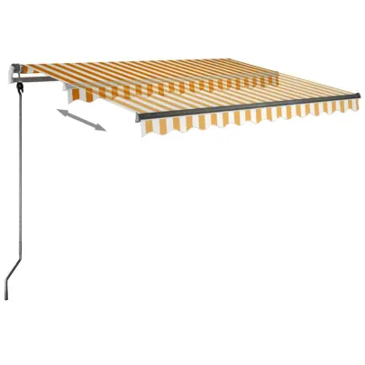 Copertină retractabilă manual cu LED galben-alb 300x250 cm