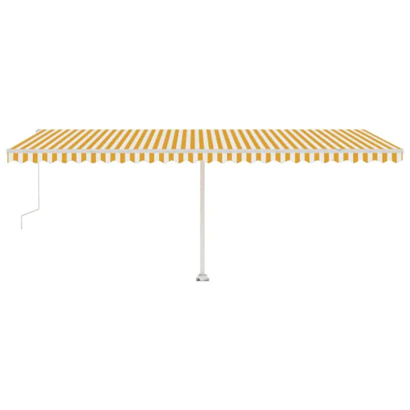 Copertină Retractabilă Automată 6x3m - Galben/Alb | Livrare Gratuită