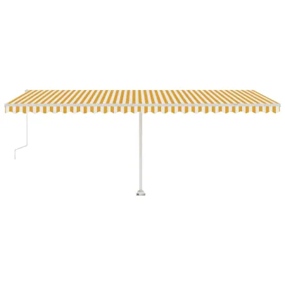 Copertină Retractabilă Automată 6x3m - Galben/Alb | Livrare Gratuită