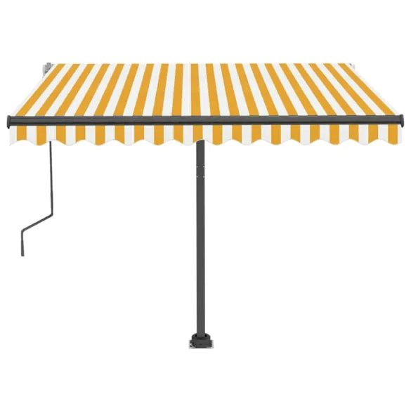 Copertină retractabilă manual cu LED galben-alb 300x250 cm