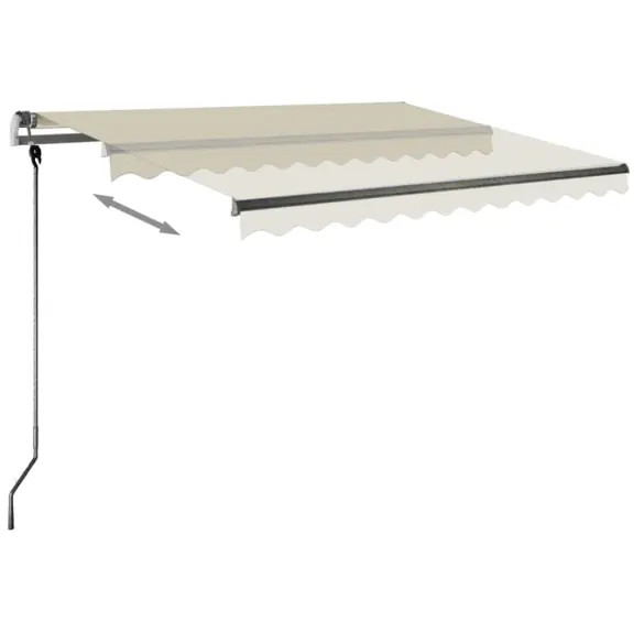 Copertină retractabilă manual cu LED - Crem 300x250 cm