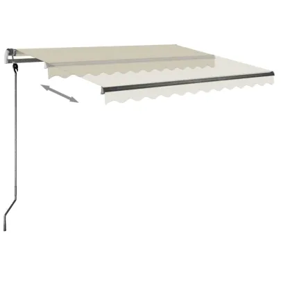 Copertină retractabilă manual cu LED - Crem 300x250 cm