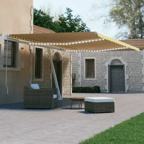 Copertină Automată cu Senzor Vânt și LED - 6x3m | Livrare Gratuită