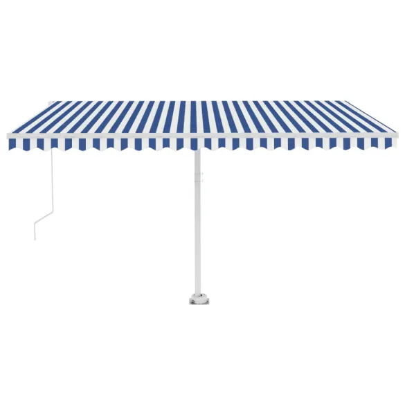 Copertină Retractabilă Manual 4x3.5m - Albastru/Alb - Livrare Gratuită