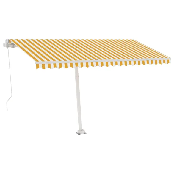 Copertină retractabilă manual 400x350 cm - Galben/Alb