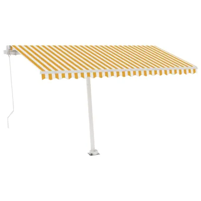 Copertină retractabilă manual 400x350 cm - Galben/Alb