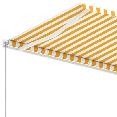 Copertină retractabilă manual 400x350 cm - Galben/Alb
