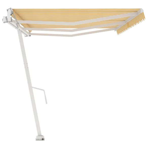 Copertină Retractabilă Automat Galben-Alb 600x350 cm