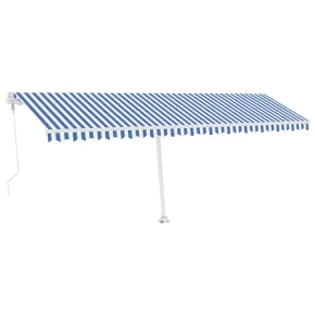 Copertină Retractabilă Automată 600x350 cm - Albastru/Alb 2