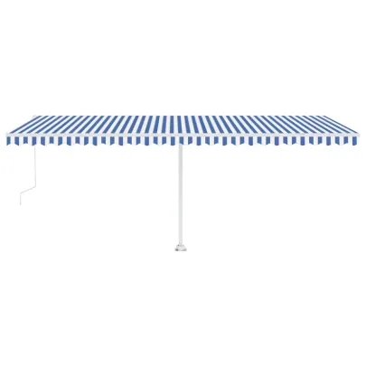 Copertină Retractabilă Automată 600x350 cm - Albastru/Alb