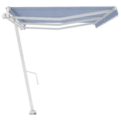 Copertină Retractabilă Automată 600x350 cm - Albastru/Alb