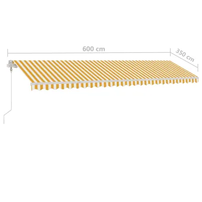 Copertină retractabilă cu LED pentru terasă - 600x350 cm
