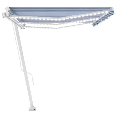 Copertină retractabilă manuală cu LED-uri | 600x350 cm