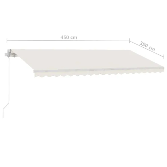 Copertină Retractabilă Manual Crem 450x350 cm - Livrare Gratuită