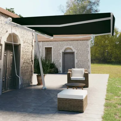 Copertină Retractabilă Manual Antracit 450x350 cm - Livrare Gratuită