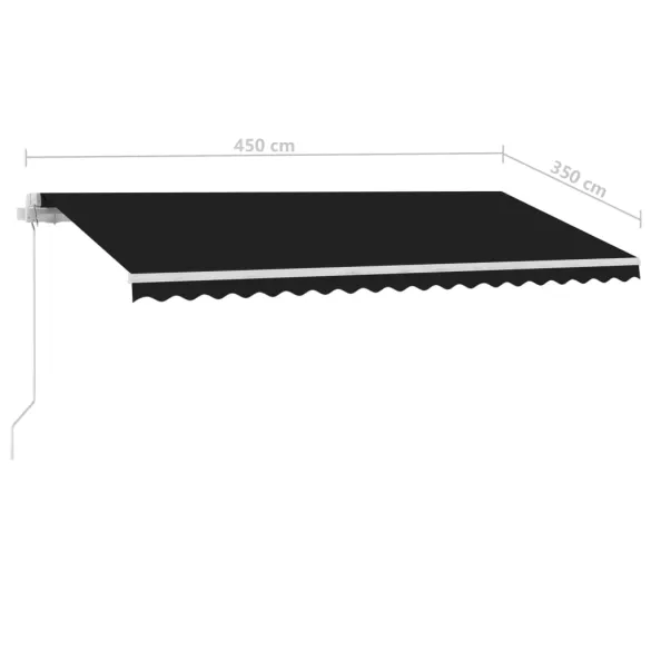 Copertină Retractabilă Manual Antracit 450x350 cm - Livrare Gratuită