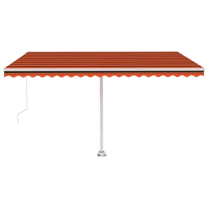 Copertină retractabilă manual 450x350 cm - Portocaliu/Maro