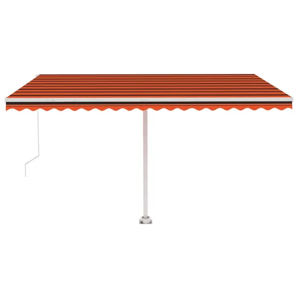 Copertină retractabilă manual 450x350 cm - Portocaliu/Maro