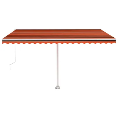 Copertină retractabilă manual 450x350 cm - Portocaliu/Maro