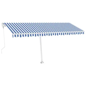 Copertină Retractabilă Automată 500x350 cm - Albastru/Alb 2