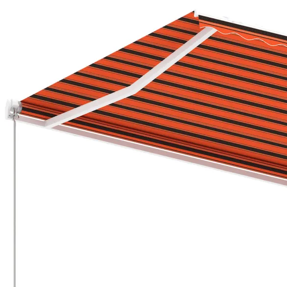 Copertină retractabilă manual 450x350 cm - Portocaliu/Maro