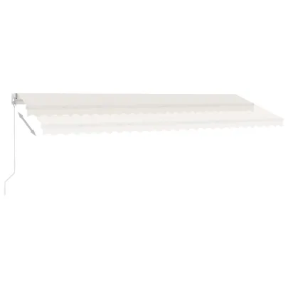 Copertină retractabilă manual cu LED - 500x350 cm - Crem