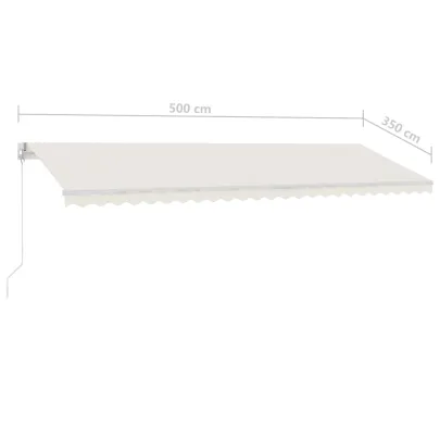 Copertină retractabilă manual cu LED - 500x350 cm - Crem