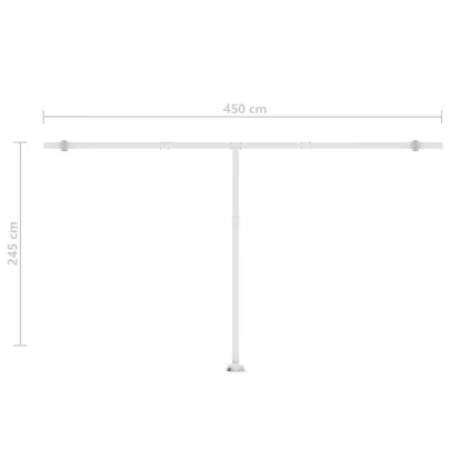 Copertină retractabilă manual cu LED - 500x350 cm - Crem