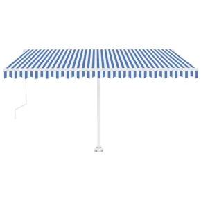 Copertină Retractabilă Automată Albastru-Alb 450x350 cm 2