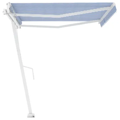 Copertină Retractabilă Automată Albastru-Alb 450x350 cm