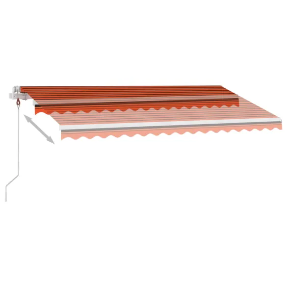 Copertină automată - senzor vânt&LED - oranj/maro - 450x350 cm