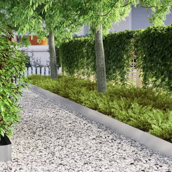 Barieră Grădină Argintie - Delimitare Perfectă pentru Gazon