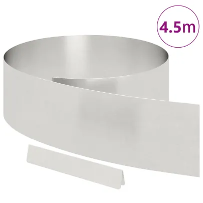 Barieră Grădină Argintie 450x20cm - Oțel Inoxidabil | Comandă