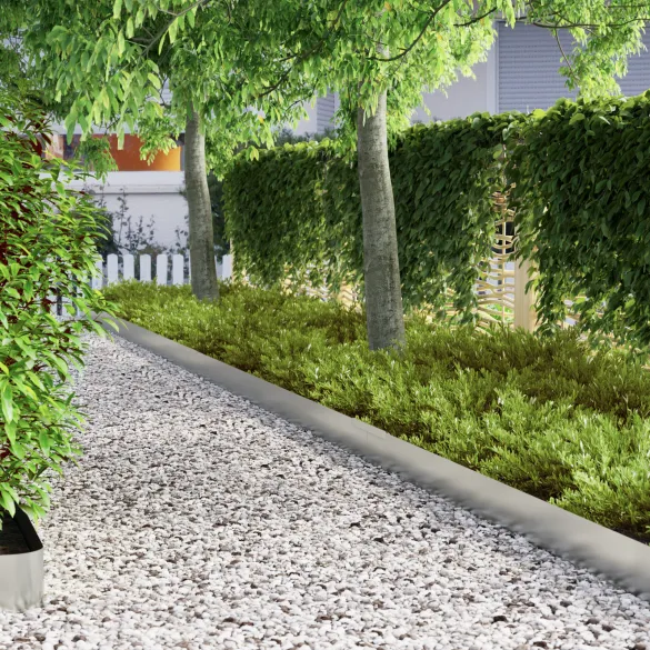 Barieră Grădină 4 Buc Argintiu 450x15 cm | Livrare Gratuită